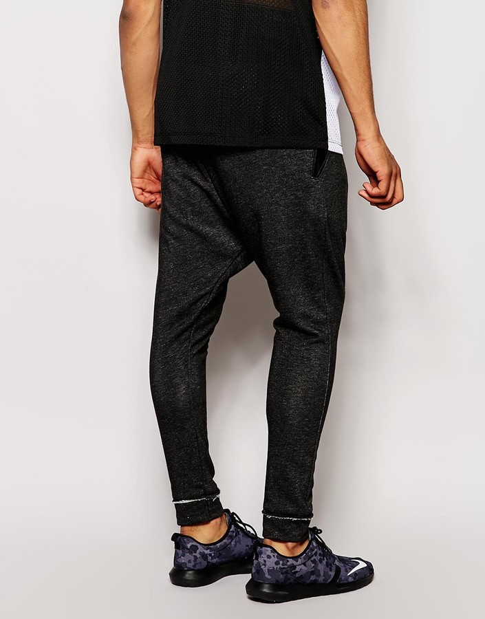 joggers with writing on crotch