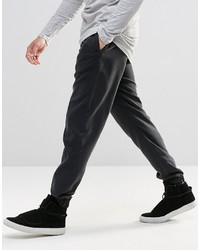 Asos Brand Slim Drapey Joggers In Gray