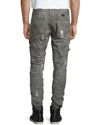 PRPS Distressed Cargo Pocket Jogger Pants Gray