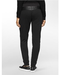 Calvin Klein Faux Leather Zip Sweatpants