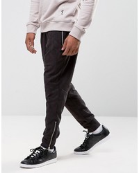Religion Faux Suede Joggers With Zip Opening