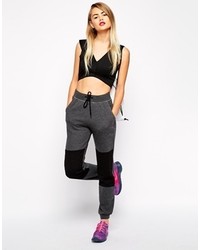 Pippa Lynn Joggers With Paneled Knees Charcoal