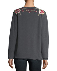 Johnny Was Issoria Embroidered French Terry Sweatshirt