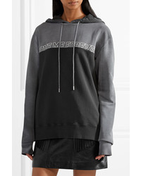 Saint Laurent Love Me Forever Oversized Cotton Terry Hooded Sweatshirt Anthracite