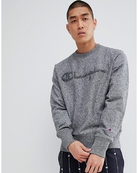 Champion Reverse Weave Sweatshirt With Large Script Logo In Grey Marl