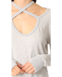 Pam & Gela Rib Cross Neck Sweatshirt