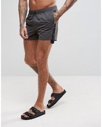 Asos Swim Shorts In Gray With Side Tape Detail In Short Length
