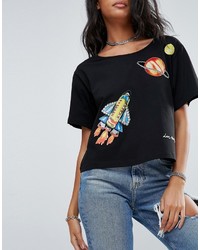 Love Moschino Rocketship T Shirt