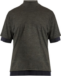 Kolor Tulle Underlayer High Neck Jersey T Shirt