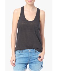 7 For All Mankind The Racerback Tank In Dark Charcoal