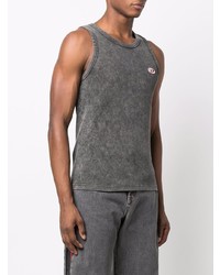 Diesel Logo Embroidered Cotton Tank Top