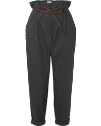 Brunello Cucinelli Oversized Med  Blend Cropped Pants