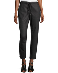 Eileen Fisher Stretch Flannel Twill Slouch Pants Charcoal