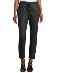 Eileen Fisher Stretch Flannel Twill Slouch Pants Charcoal