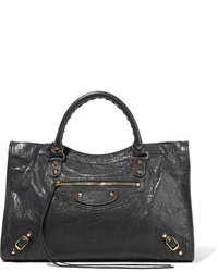 Balenciaga Classic City Textured Leather Tote Charcoal