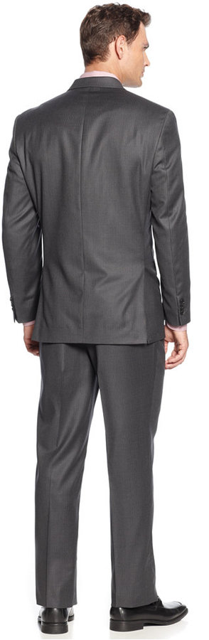 MICHAEL Michael Kors Michl Michl Kors Suit Charcoal Track Stripe Vested ...