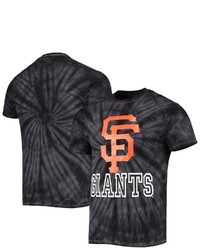 STITCHES Black San Francisco Giants Spider Tie Dye T Shirt