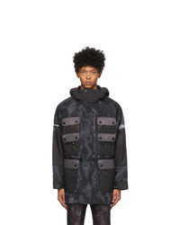 Colmar by White Mountaineering Grey And Black Dyed Pockets Jacket