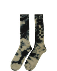 Off-White Grey And Black Tie Dye Arrows Socks