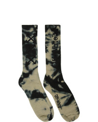 Off-White Grey And Black Tie Dye Arrows Socks