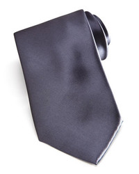 Brioni Solid Satin Tie Charcoal