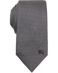 Burberry Charcoal Micro Checkered Silk Tie