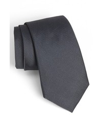 Calibrate Woven Silk Tie Charcoal X Long