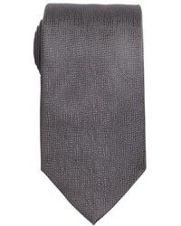Valentino Dark Grey Crosshatched Silk Tie