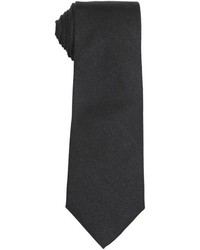 Ermenegildo Zegna Dark Grey Silk Cotton Blend Classic Tie