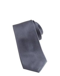 Neiman Marcus Solid Bias Ribbed Silk Tie Charcoal