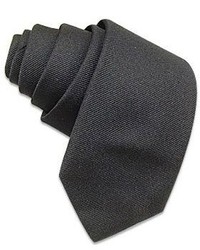 Forzieri Solid Dark Grey Twill Silk Narrow Tie