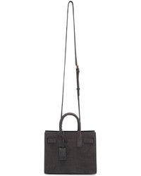 Saint Laurent Grey Croc Embossed Nano Sac De Jour Tote