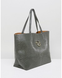 Glamorous Ring Detail Moc Croc Tote Bag