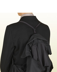 Gucci Black Light Matte Stretch Nylon Double Breasted Trench From Viaggio Collection