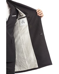 Brooks Brothers Charcoal Hopsack Belted Trench