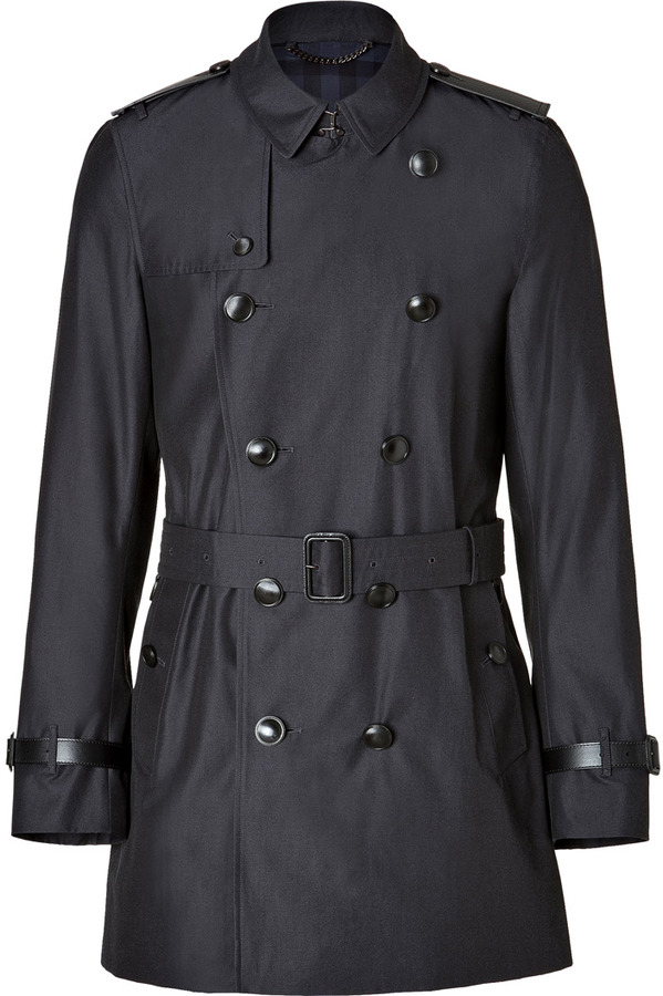 Burberry London Cotton Gabardine Mid Length Britton Trench In Charcoal ...