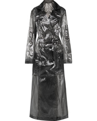 Balmain Double Breasted Metallic Voile Trench Coat