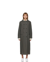 Lemaire Grey Cotton Dress Trench Coat