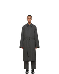 Lemaire Grey Wool Military Trench Coat