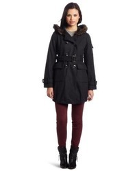Steve Madden Utilitarian Double Breasted Belted Coat
