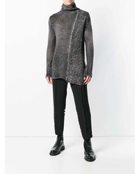 Avant Toi Asymmetrical Contrasting Knit Sweater