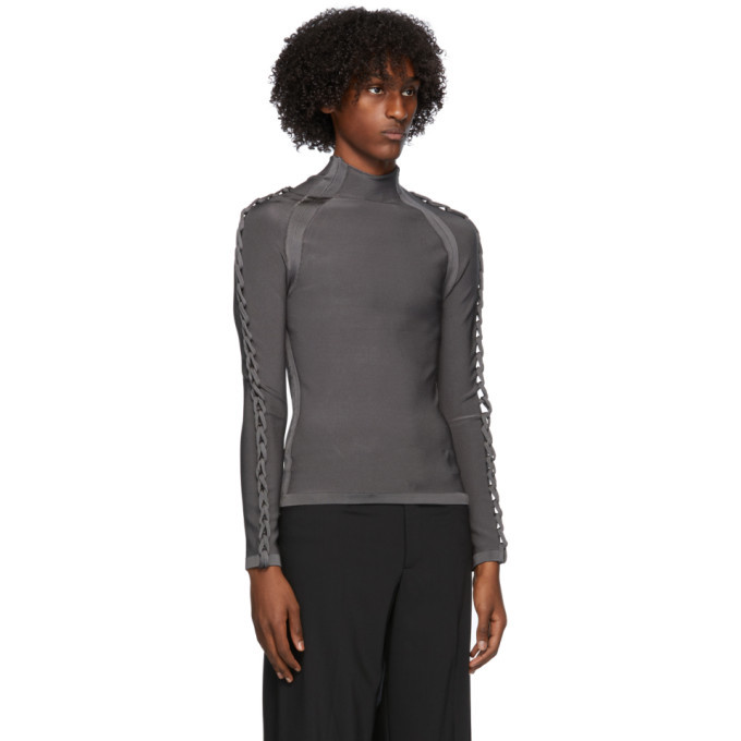 Dion Lee Grey Chain Braided Turtleneck, $590 | SSENSE | Lookastic