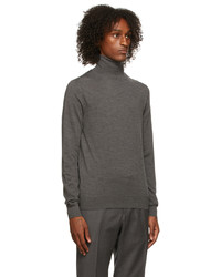 Isaia Grey Long Sleeve Turtleneck T Shirt