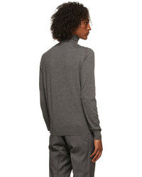 Isaia Grey Long Sleeve Turtleneck T Shirt