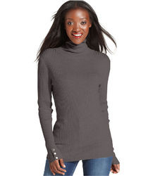 Style&co. Long Sleeve Ribbed Knit Turtleneck Sweater