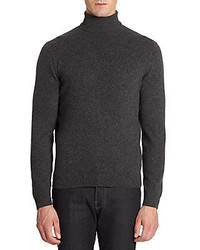 Saks Fifth Avenue BLACK Cashmere Mockneck Sweater