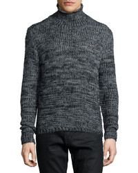 John Varvatos Star Usa Mixed Yarn Turtleneck Sweater Gray
