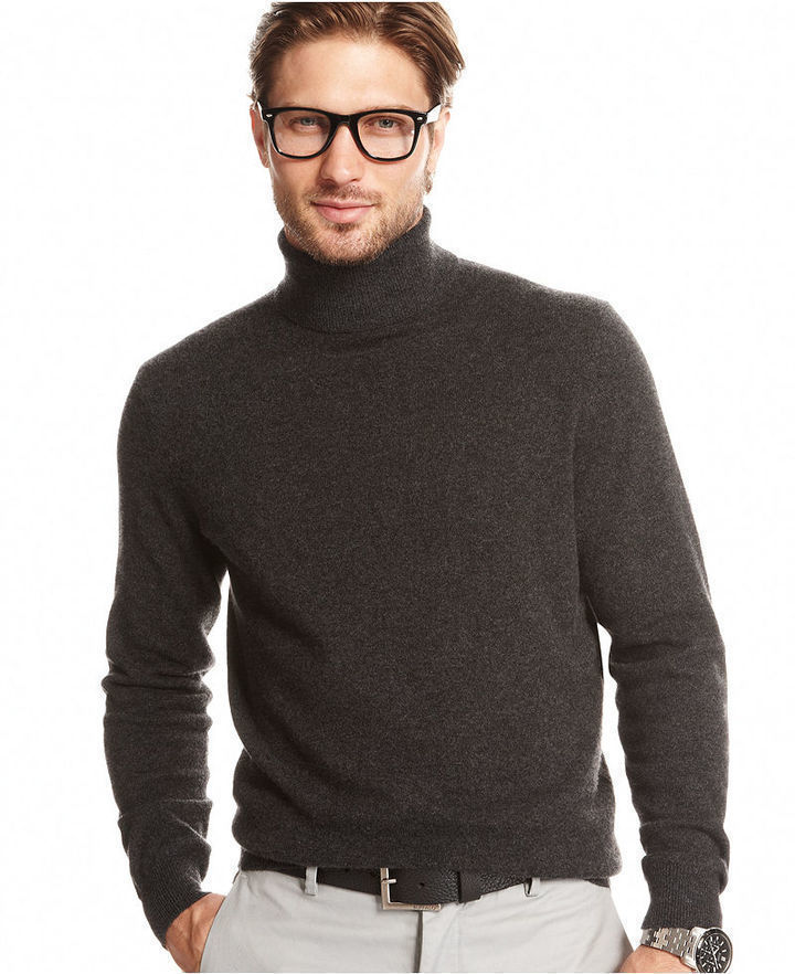 Club Room Sweater Solid Turtleneck Cashmere Sweater, $205 | Macy's