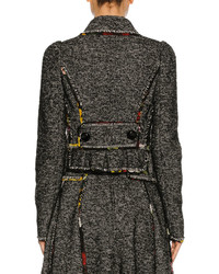 Dolce & Gabbana Chiffon Trim Tweed Jacket Gray