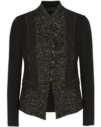 Donna Karan New York Tweed And Stretch Jersey Jacket
